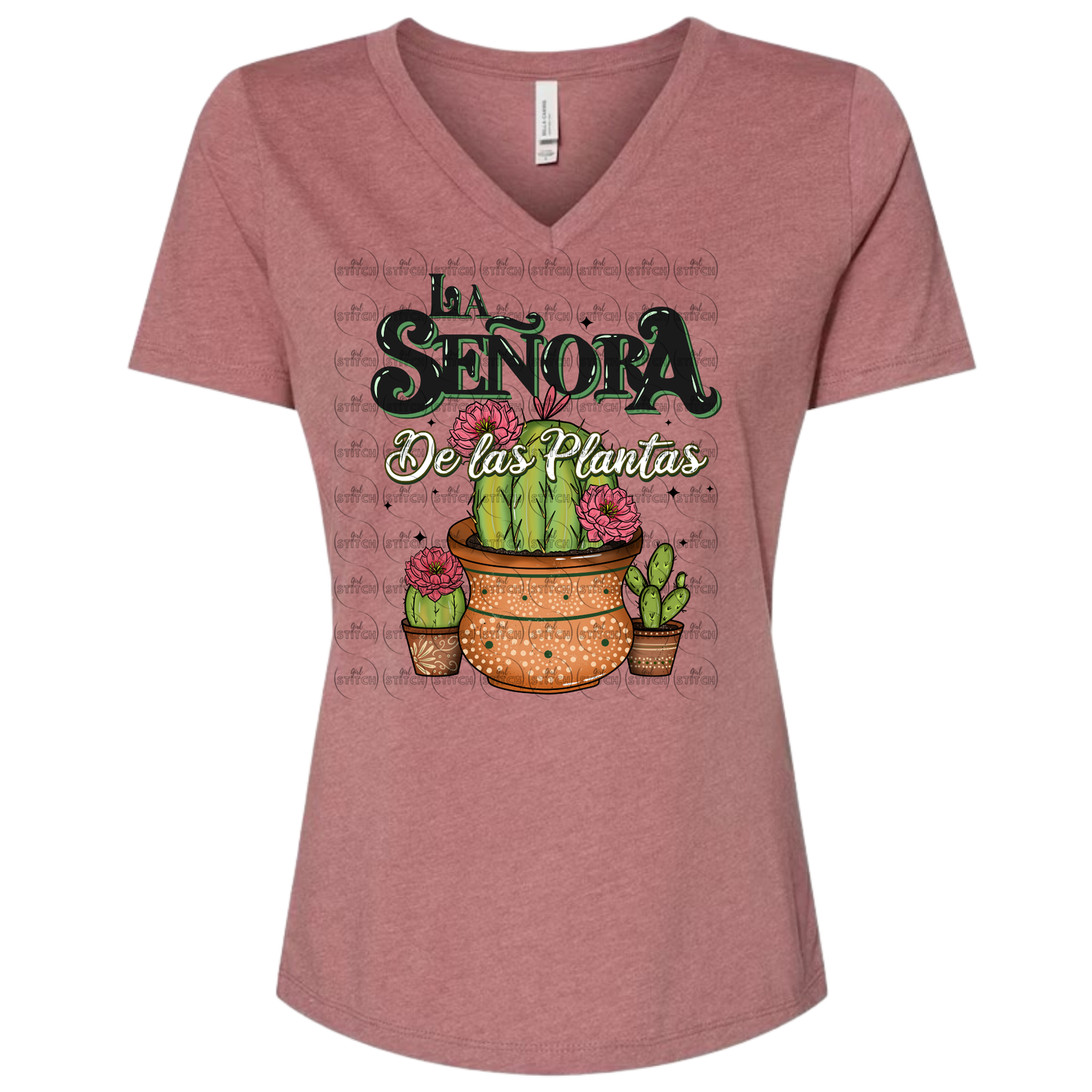 La Señora De Las Plantas Cactus V-Neck