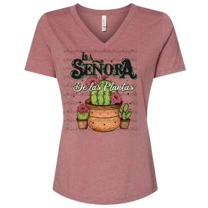 La Señora De Las Plantas Cactus V-Neck