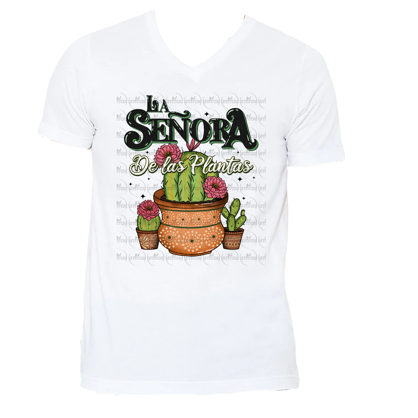 La Señora De Las Plantas Cactus V-Neck