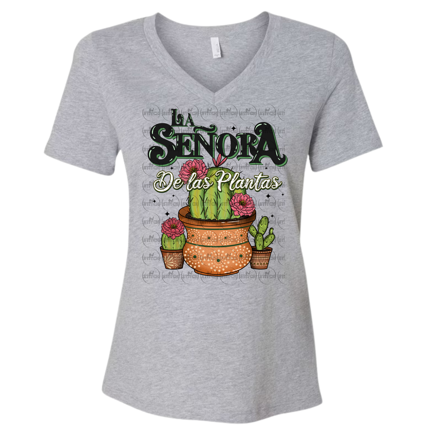La Señora De Las Plantas Cactus V-Neck