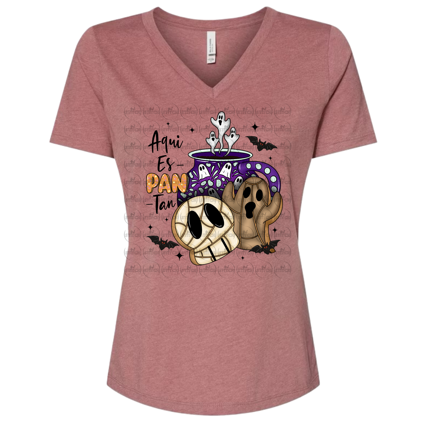 Aqui Es - PAN - Tan V Neck